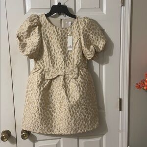 GIRLS Dress Size 14 GB Girls Gold and Beige. Beautiful And Brand New With Tag.